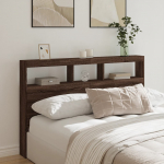 Voodipeatsi kapp led-tuledega, pruun tamm, 160x17x102 cm