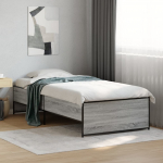 Voodiraam, hall sonoma tamm, 75 x 190 cm, tehispuit ja metall