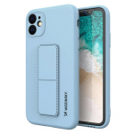 Wozinsky Kickstand Case iPhone 12 mini silicone case with stand light blue