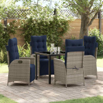 Aia s&ouml;&ouml;gilaudade komplekt padjaga 5 pcs hall ja must rotang