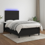Kontinentaalvoodi madrats ja led, must, 120x200 cm, kangas