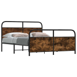Metallist voodiraam ilma madratsita suitsutatud tamm 183x213 cm