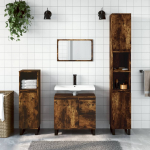 3-osaline vannitoa m&ouml;&ouml;blikomplekt, suitsutatud tamm, tehispuit