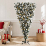 Kunstkuusk koos j&otilde;ulukuuliga 150 cm 150 led-i soe valge