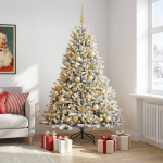 Kunstkuusk koos j&otilde;ulukuuliga 210 cm 300 led-i soe valge