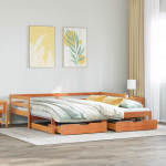 Diivanvoodi v&auml;ljat&otilde;mmatav ja sahtlitega madratsita, 90x200 cm