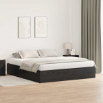 Voodi hoiukohaga raam must tamm 200 x 200 cm tehispuit