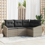 Diivanikomplekt padjaga 4 pcs helehall pol&uuml;rotang