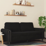 2-kohaline diivan, must, 140 cm, samet