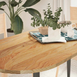 Lauaplaat, helepruun, 140 x 60 x 2 cm, tammepuit ovaalne