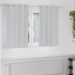 Kardinad r&otilde;ngastega 2 pcs kahvatu hall 140 x 140 cm pol&uuml;ester