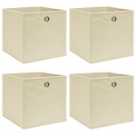 Hoiukastid 4 tk, kreemjas, 32 x 32 x 32 cm, kangas
