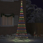 Led j&otilde;ulupuu mitmev&auml;rviline 138.5 x 138.5 x 399 cm metall