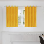 Pimendavad kardinad 2 pcs kollane sinep 140 x 140 cm samet