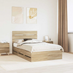 Voodi raam sahtliga peaga sonoma tamm 120 x 190 cm inseneripuit