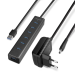 I/O HUB USB3.0 7PORT CHARGING/W/AC 1.2M HUE-SA7BP AXAGON - 8595247903150
