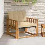 V&auml;li diivanikomplekt tugev acacia puit ja textilene neutraalne