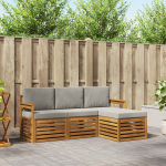 V&auml;li diivanikomplekt padjaga 4 pcs looduslik ja hele hall