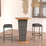 3-osaline aiabaari komplekt istmepatjadega, pol&uuml;rotang, hall
