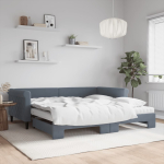 Diivanvoodi v&auml;ljat&otilde;mmatava osaga, tumehall 100x200 cm samet