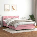 Box vedruvoodi madratsiga roosa 140x220 cm samet