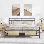 Metallist voodiraam ilma madratsita sonoma tamm 180x200 cm