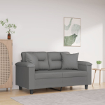 2-kohaline diivan patjadega, tumehall, 120 cm, mikrofiiber