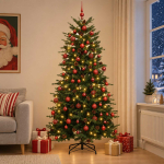 Kunstlik kokkupandav j&otilde;ulupuu 240 cm 300 led-i soe valge