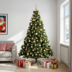 Tehisj&otilde;ulukuusk koos kaunistustega 210 cm 300 led-i soe valge