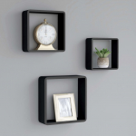 Kuubikukujulised riiulid, 3 tk, must, mdf