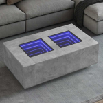Kohvilaud led-tuledega, betoonhall, 116x69x40 cm