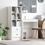 Laud koos hoiuruumiga sahtliga riiuliga 2 pcs valge tehispuit