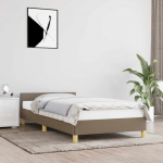 Voodiraam peatsiga ilma madratsita taupe 80x200 cm kangas
