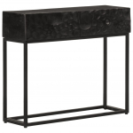 Konsoollaud, must, 90 x 30 x 76 cm, mangopuit ja raud