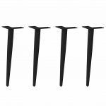 Kohvilaua jalad, koonusekujulised, 4 tk, mustad, 42&ndash;43 cm, terasest