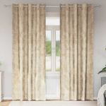 Satiinist kardinad kardinatega 2 pcs cream 245 x 140 cm samet