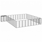 42 paneeliga koera m&auml;nguaed must 50x100 cm pulberv&auml;rvitud teras