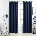 Pimendavad kardinad konksudega, 2 tk, sinine, 140 x 245 cm