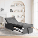 V&auml;ljat&otilde;mmatav diivanvoodi tumehall 194 x 67 x 82 cm mikrofiiber