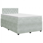 Vedruvoodi madratsiga peaga helehall 120 x 200 cm samet