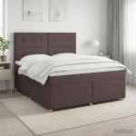 Vedruvoodi madratsiga peaga tume pruun 180 x 200 cm kangas
