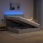 Led-iga voodiraam koos madratsiga pruunikashall 180 x 200 cm