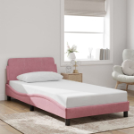 Voodiraam peatsiga dover roosa 100x200 cm samet
