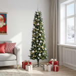 Kitsas kunstj&otilde;ulupuu koos j&otilde;ulukuulidega 210 cm 300 led-i