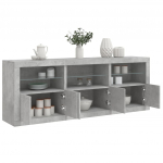 Puhvetkapp led-tulega, betoonhall, 181,5 x 37 x 67 cm