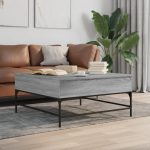 Kohvilaud, hall sonoma tamm, 95x95x45 cm, tehispuit ja metall