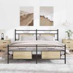 Metallist voodiraam ilma madratsita sonoma tamm 183x213 cm