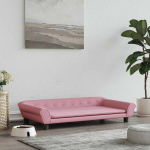 Koeravoodi, roosa, 100 x 50 x 21 cm, samet