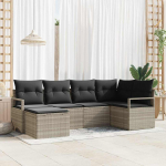 Diivanikomplekt 6 pcs helehall pol&uuml;rotang