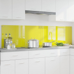 K&ouml;gi splashback 2 pcs kollane 100 x 50 cm karastatud klaas